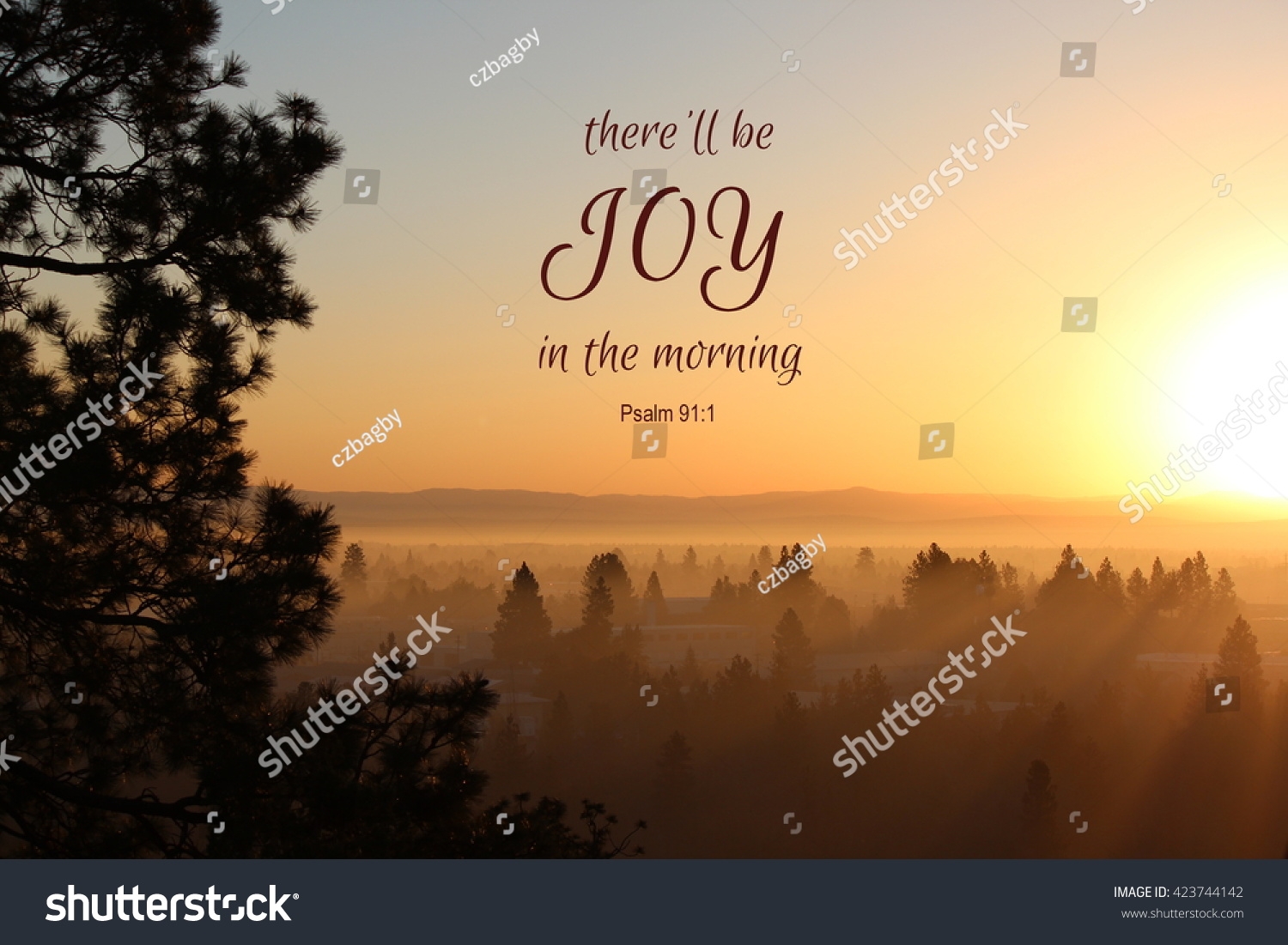 Bright Sunrise Over Bend Oregon Bible Stock Photo 423744142 Shutterstock