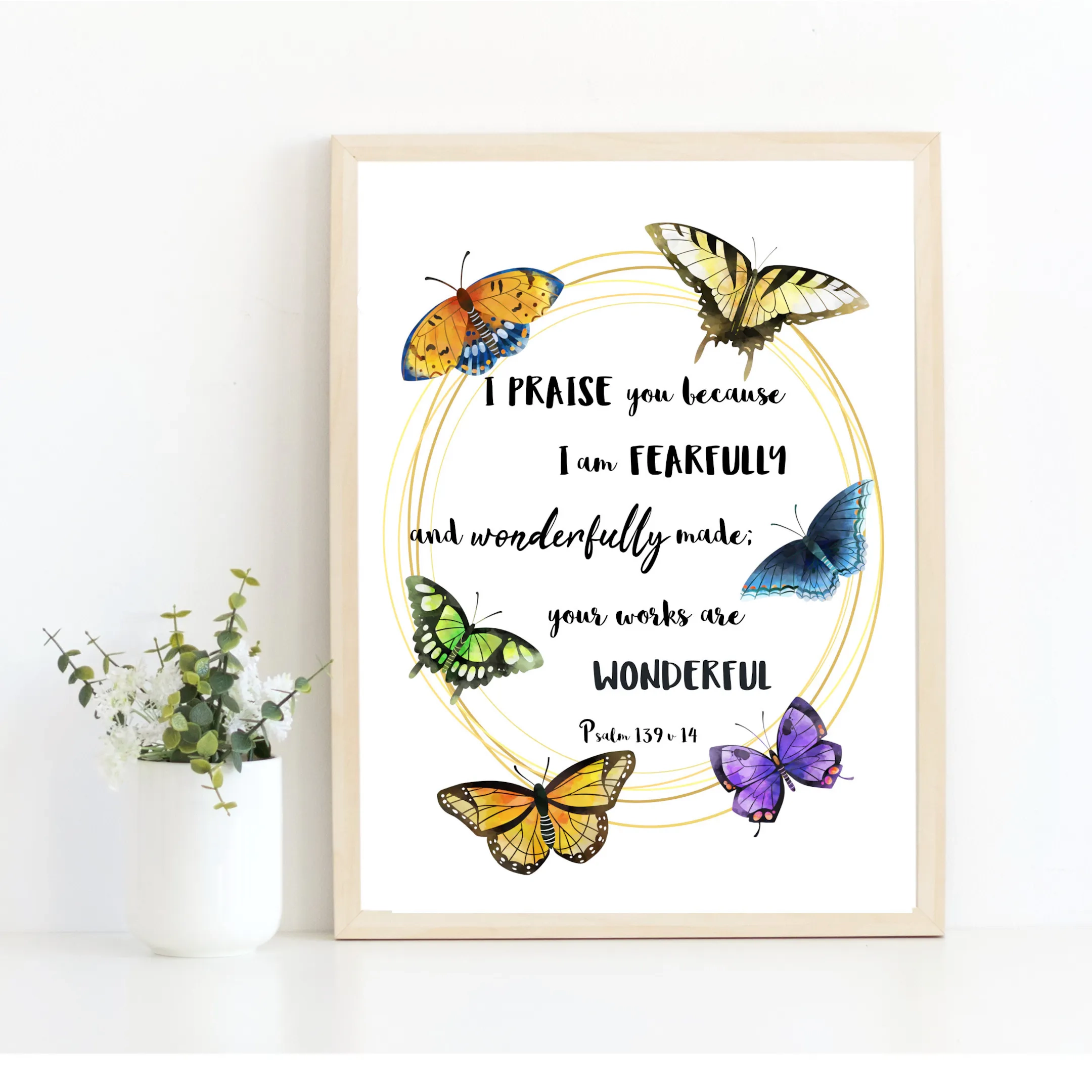 Butterfly Bible Verse Print Cheerfully Given