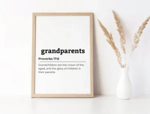 Buy Grandparents Family Quote Proverbs 17 6 Inspirational Quote Bible Quote Wall Art Online In India Etsy
