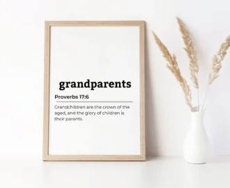 Buy Grandparents Family Quote Proverbs 17 6 Inspirational Quote Bible Quote Wall Art Online In India Etsy