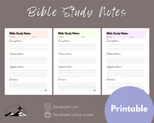 Catholic Bible Study Notes printable Etsy