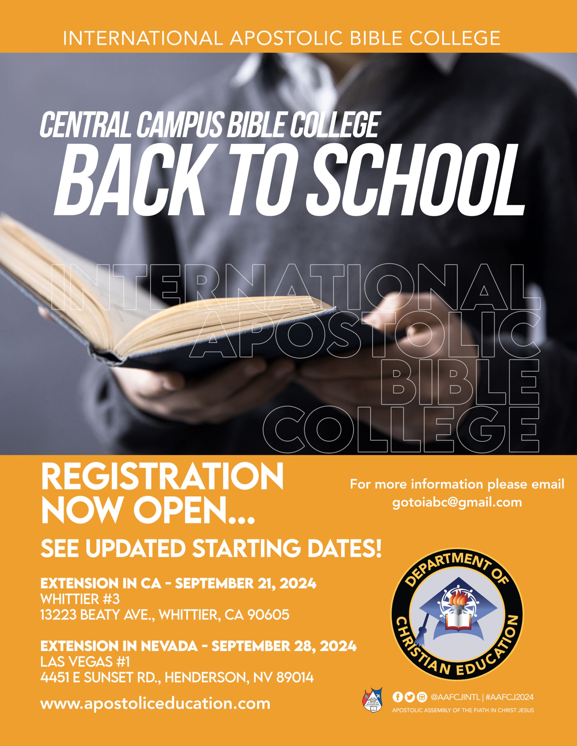 Central Campus Bible College Apostolic Christian Education