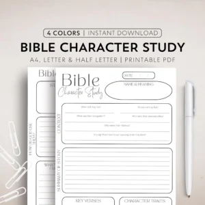 Character Bible Study Template Printable Bible Study Notes Character Study Bible Group Worksheet Bible Digital Study Printable PDF Bible Etsy