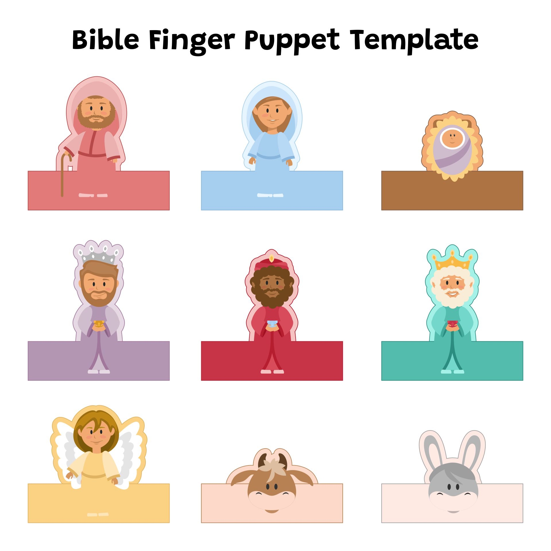 Child s First Bible Printable Easter Finger Puzzle With Bible Verses Toddler Nativity Play Set