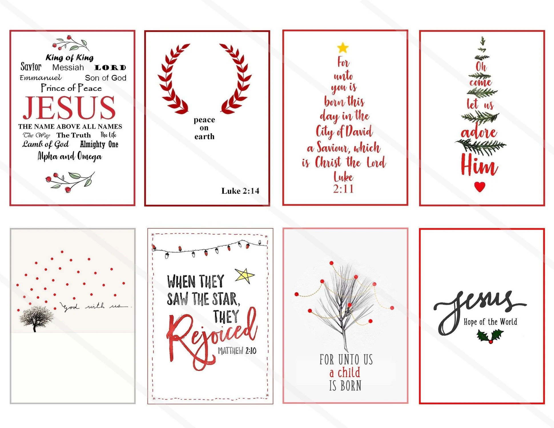 Chistmas Bible Verses Stickers Printable Download Scripture Art 2 5 x3 5 Size Hang Tags Digital Collage Sheet Greeting Christmas Cards Etsy