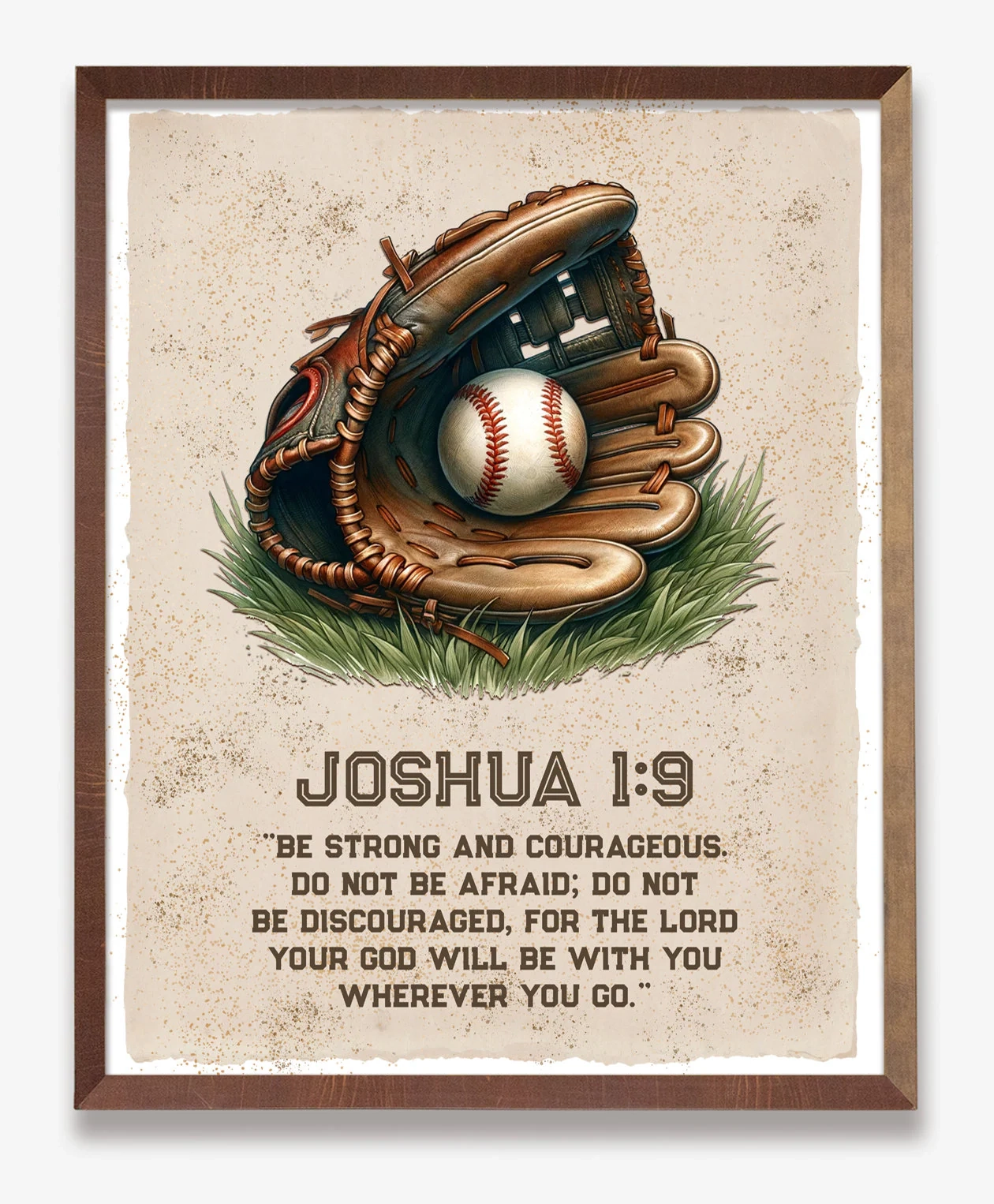 Christian Baseball Decor PRINTABLE Baseball Bible Verse Frame Joshua 1 9 Wall Art Baseball Prayer Digital Print Gifts For Boys Room Etsy