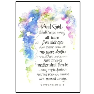 Christian Bible Sympathy Card In Calligraphy And Watercolor 5x7 Scripture Sympathy Etsy