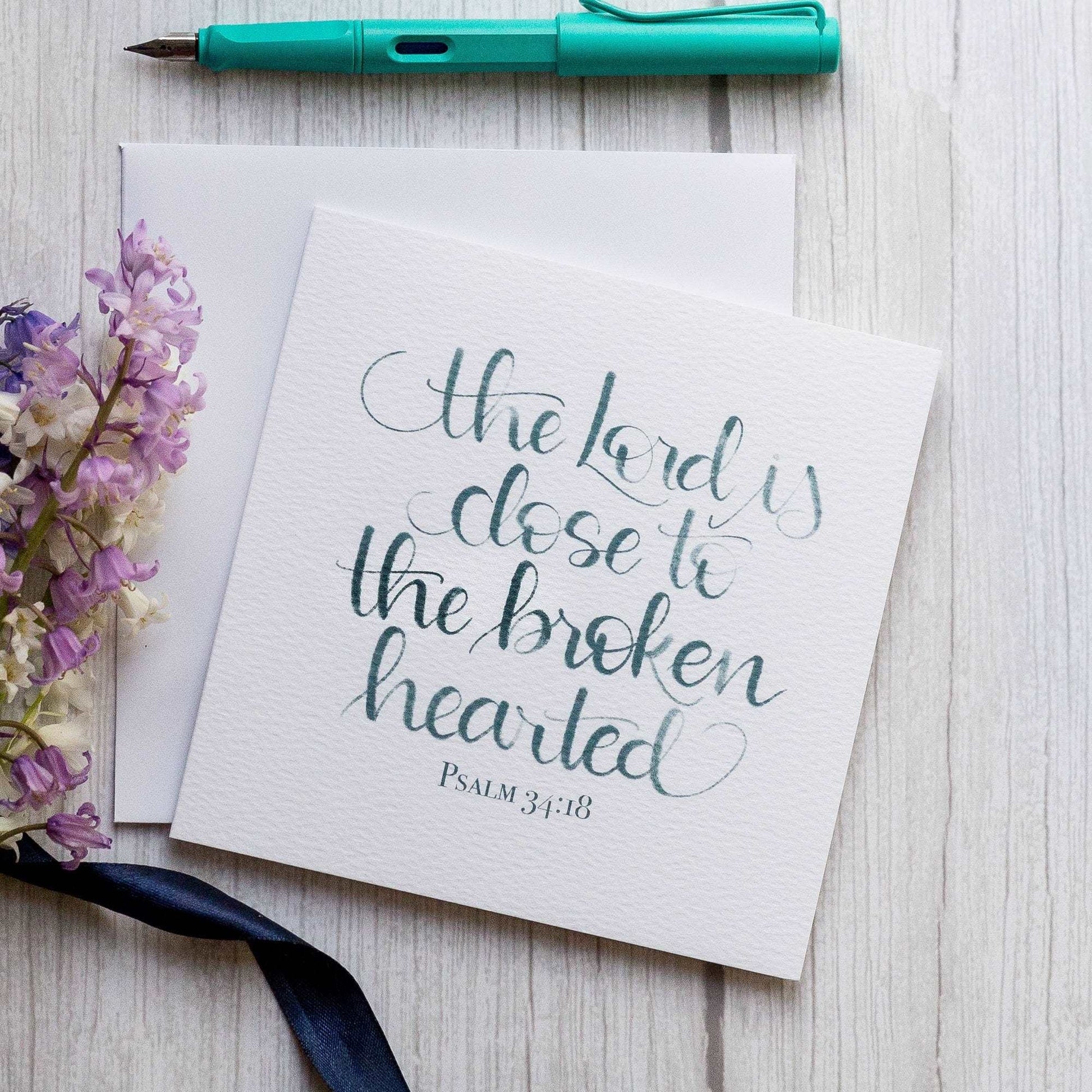 Christian Condolence Card Psalm 34 18 And Hope Designs