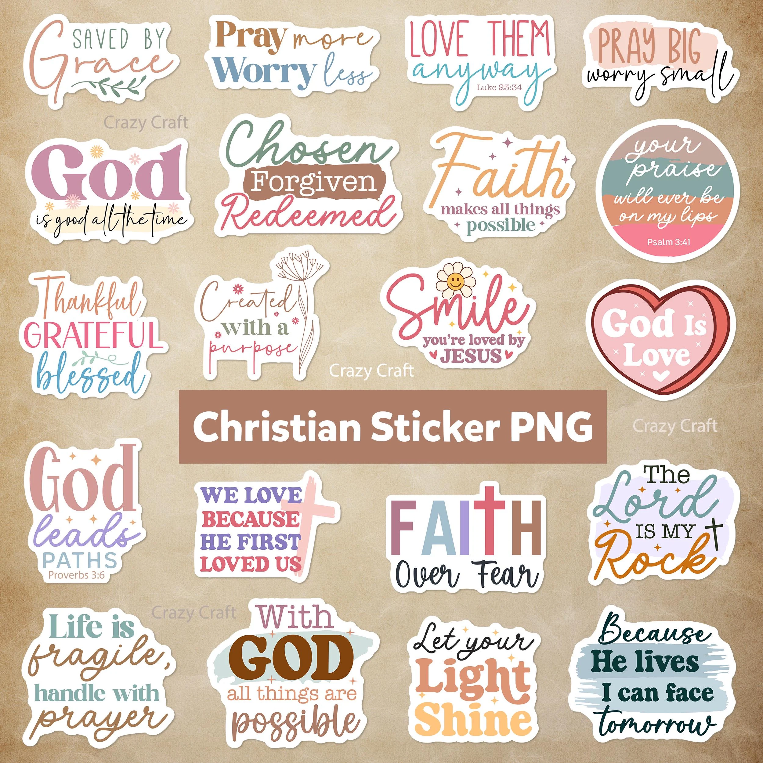 Christian Digital Stickers Svg Png Bundle Sticker Sheet Png Bible Verse Sticker Pack Bible Journaling Prayer Journaling Faith Stickers Etsy