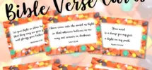 Christian Halloween Bible Verse Cards For Candy Religious Halloween Scripture Cards Candy Corn Jesus Bible Study Devotional Etsy