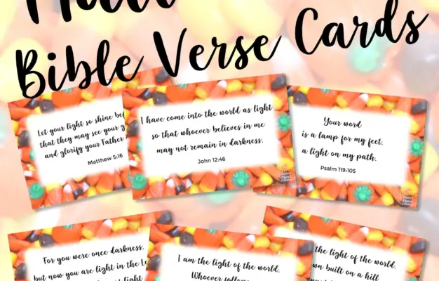 Christian Halloween Bible Verse Cards For Candy Religious Halloween Scripture Cards Candy Corn Jesus Bible Study Devotional Etsy