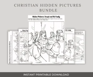 Christian Hidden Pictures Bible Activity Worksheets digital Download Etsy