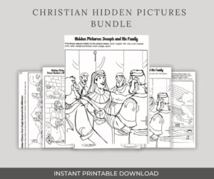 Christian Hidden Pictures Bible Activity Worksheets digital Download Etsy