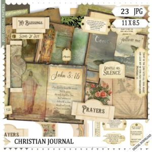 Christian Journal Printable DIY Scrapbook Collage Papers Ephemera digital Download Decoupage Craft Etsy