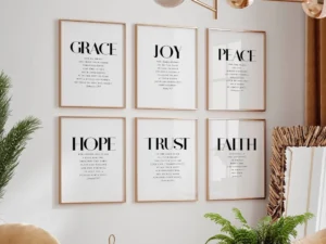 Christian Quote Print Set Scripture Proverbs Grace Joy Peace digital Download Etsy