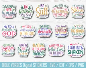 Christian Stickers Svg Bible Svg Inspirational Sticker Bundle Digital Recovery Stickers Printable printable Sticker Bundle commercial Use Etsy