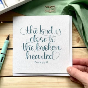 Christian Sympathy Card Psalm 34 18 The Lord Is Close To The Broken hearted Etsy