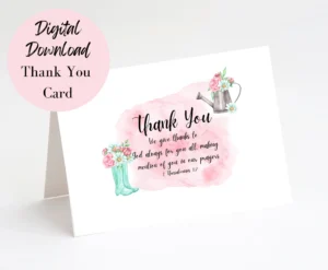 Christian Thank You Card Printable Religious Thank You Card Digital Download Instant Download Scripture Verse Blank Card Bible Verse Etsy