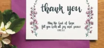 Christian Thank You Card With Hand lettered Bible Verse And Hand painted Flower Design May The God Of Hope Fill You With All Joy And Peace Etsy