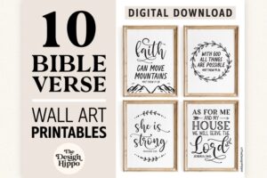 Christian Wall Art Printables Set Of 10 Digital 1344359