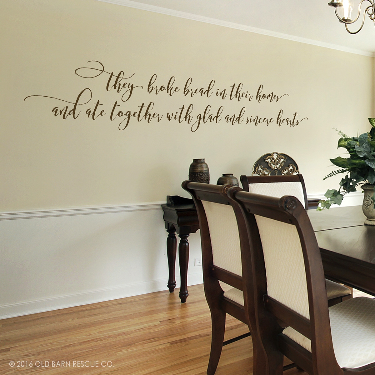 Christian Wall Art They Broke Bread In Their Homes Decal