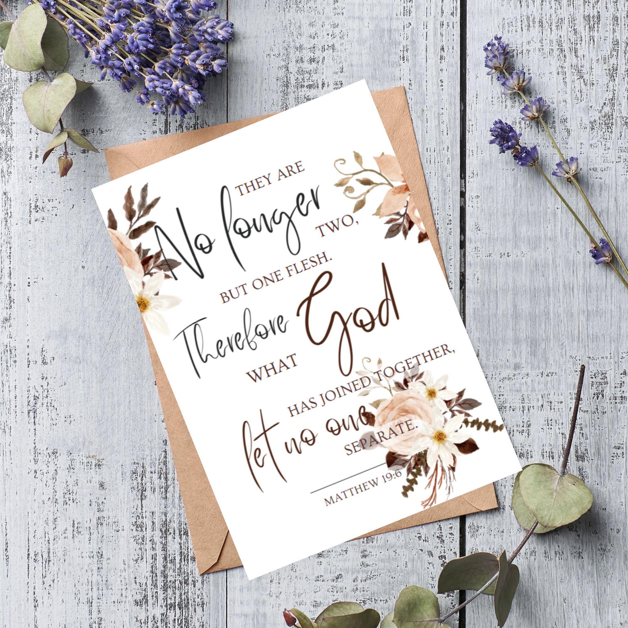Christian Wedding Card Bible Verse Congratulations PDF Download Etsy Israel