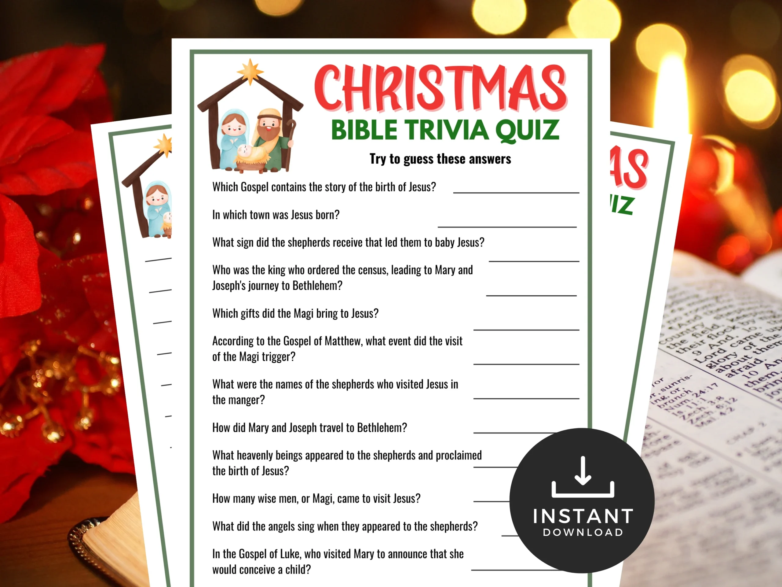 Printable Christmas Bible Quiz