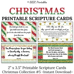 CHRISTMAS Scripture Cards C5 INSTANT DOWNLOAD Merry Christmas Bible Verses Scripture Christmas Card Gift Bag Tags Church Printable Cards Etsy