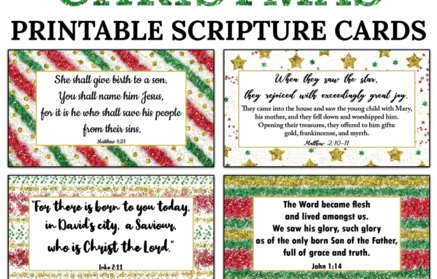 CHRISTMAS Scripture Cards C5 INSTANT DOWNLOAD Merry Christmas Bible Verses Scripture Christmas Card Gift Bag Tags Church Printable Cards Etsy