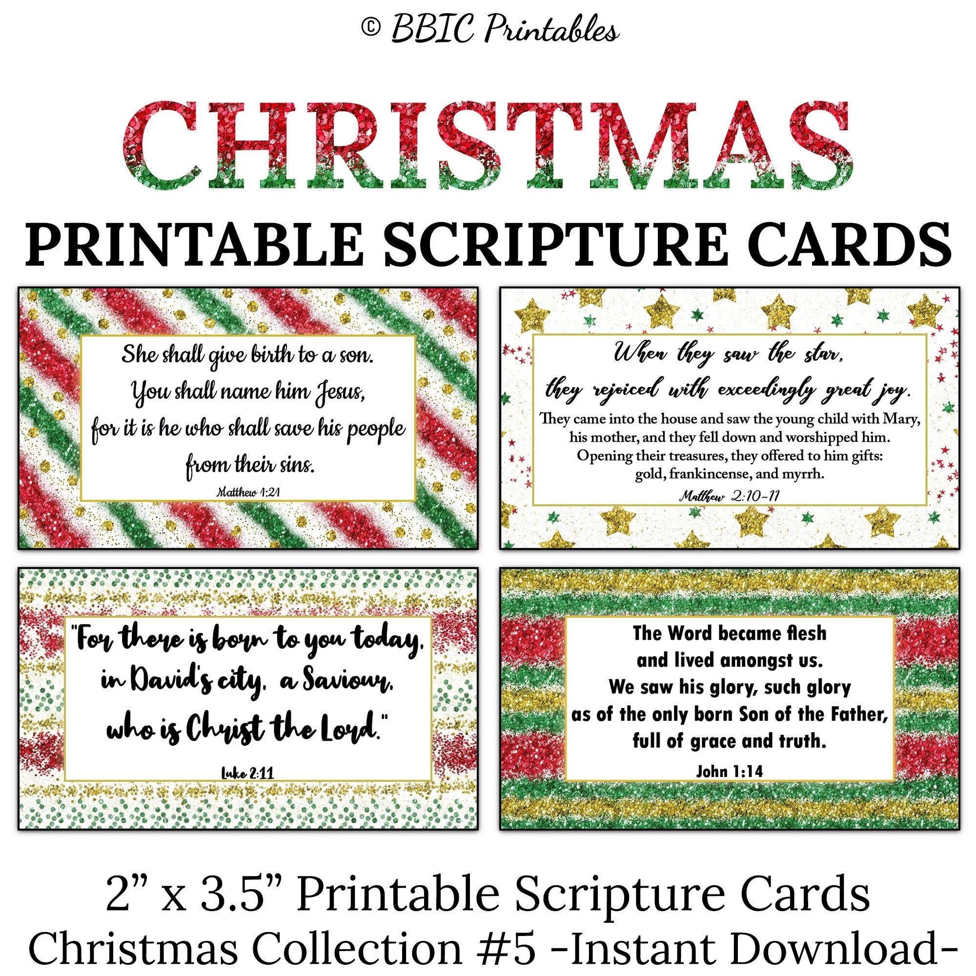 CHRISTMAS Scripture Cards C5 INSTANT DOWNLOAD Merry Christmas Bible Verses Scripture Christmas Card Gift Bag Tags Church Printable Cards Etsy