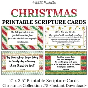 CHRISTMAS Scripture Cards C5 INSTANT DOWNLOAD Merry Christmas Bible Verses Scripture Christmas Card Gift Bag Tags Church Printable Cards Etsy