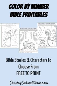 Color By Number Bible Coloring Pages On Sunday School Zone