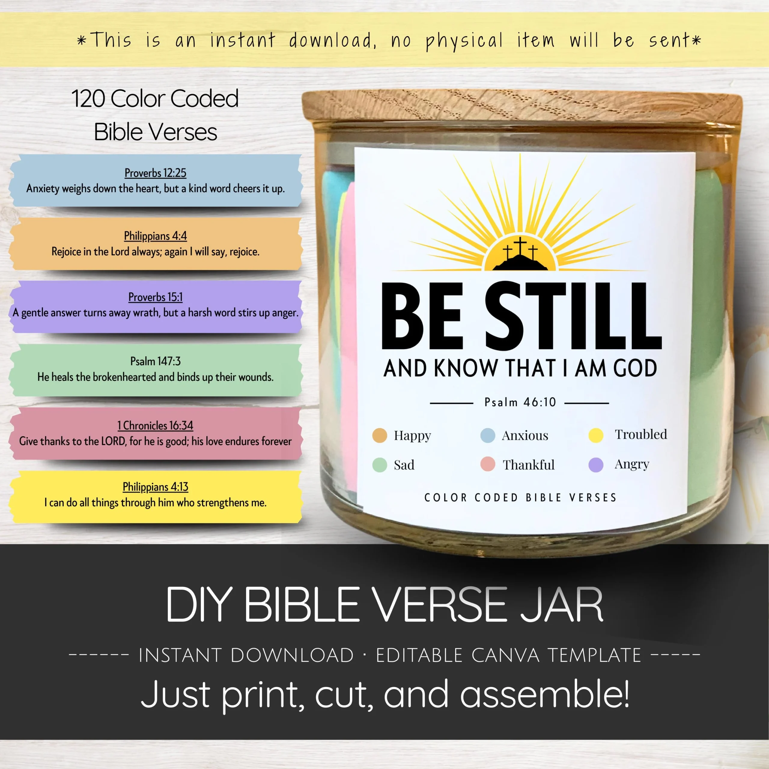 Color Coded Scripture Jar Etsy