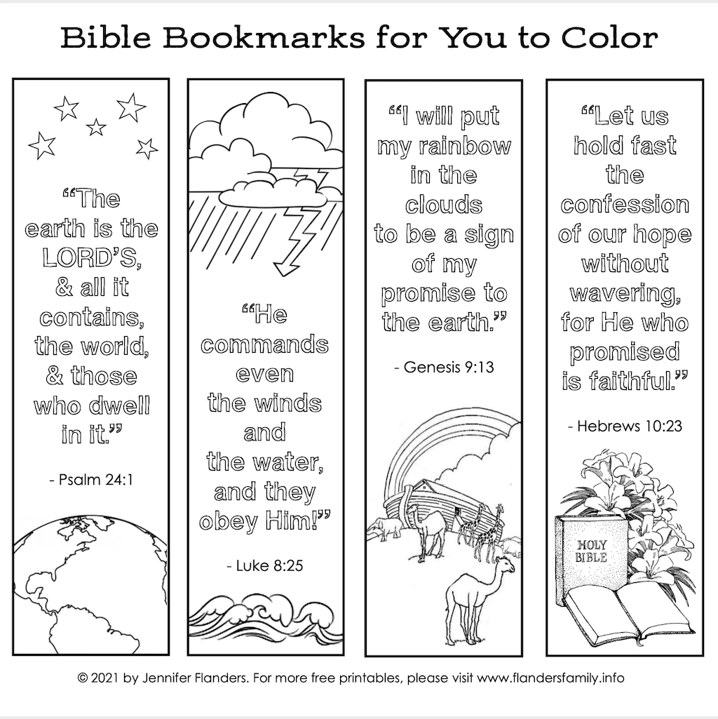 Color Your Own Bible Bookmarks Flanders Family Home Life
