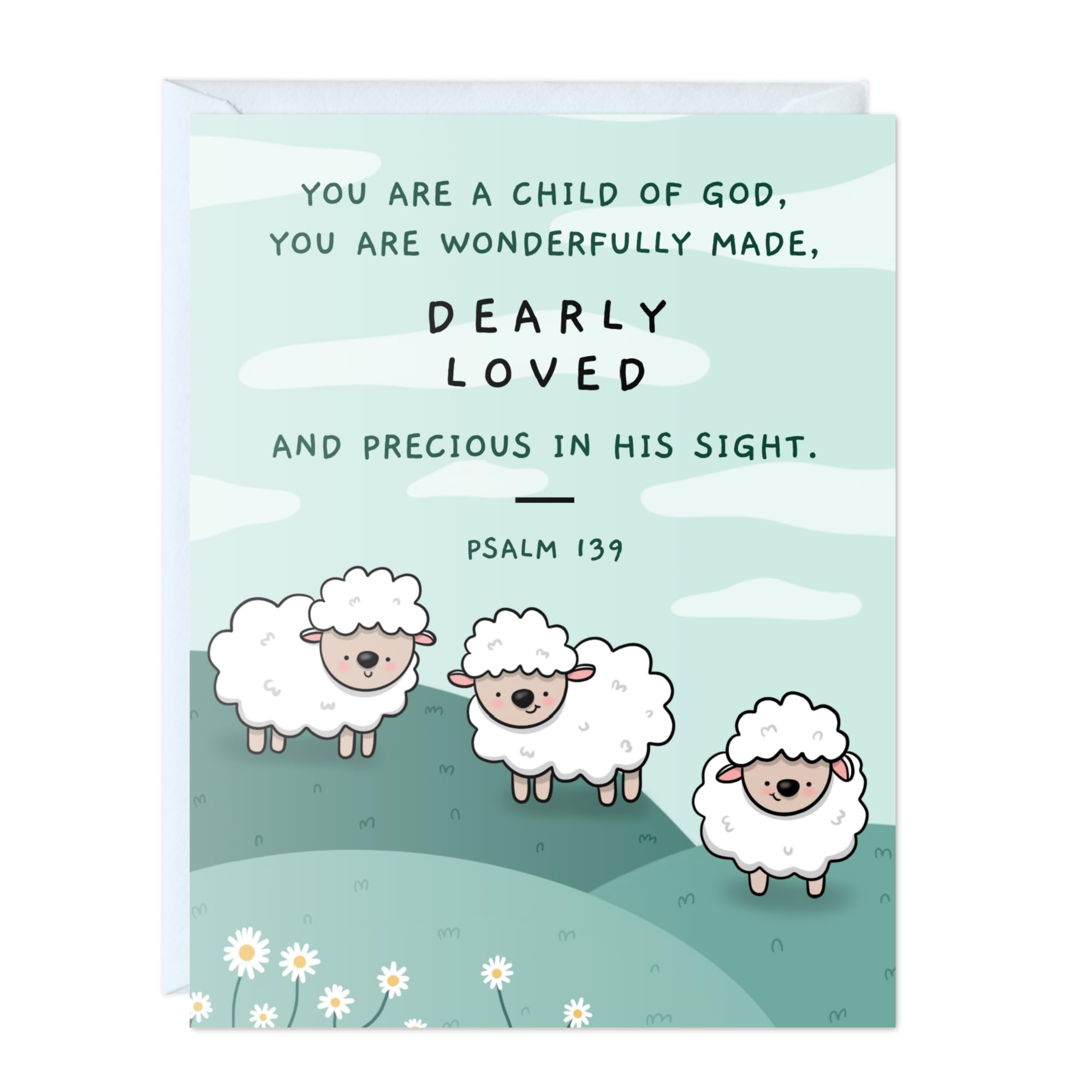 Cute Baptism Card Religious Christian Bible Quote Christening First Communion Confirmation Or Wedding Card Prayer Inspirational Blank Inside Thoughtful Gift You Are A Child Of God Amazon co uk Stationery 