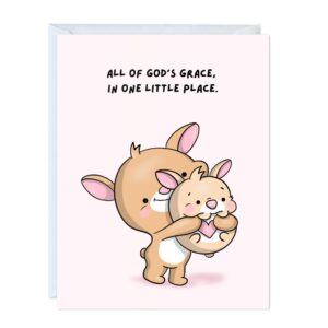 Cute Religious Greeting Card Baptism Christian Bible Quote Christening First Communion Confirmation Or Wedding Card