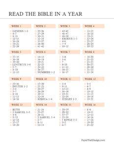 Daily Bible Reading Plan Printable Paper Trail Design