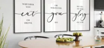 Dining Room Wall Art Bible Verse Kitchen Poster Whether You Eat Or Drink Farmhouse Wall Decor Christian Table Art Etsy