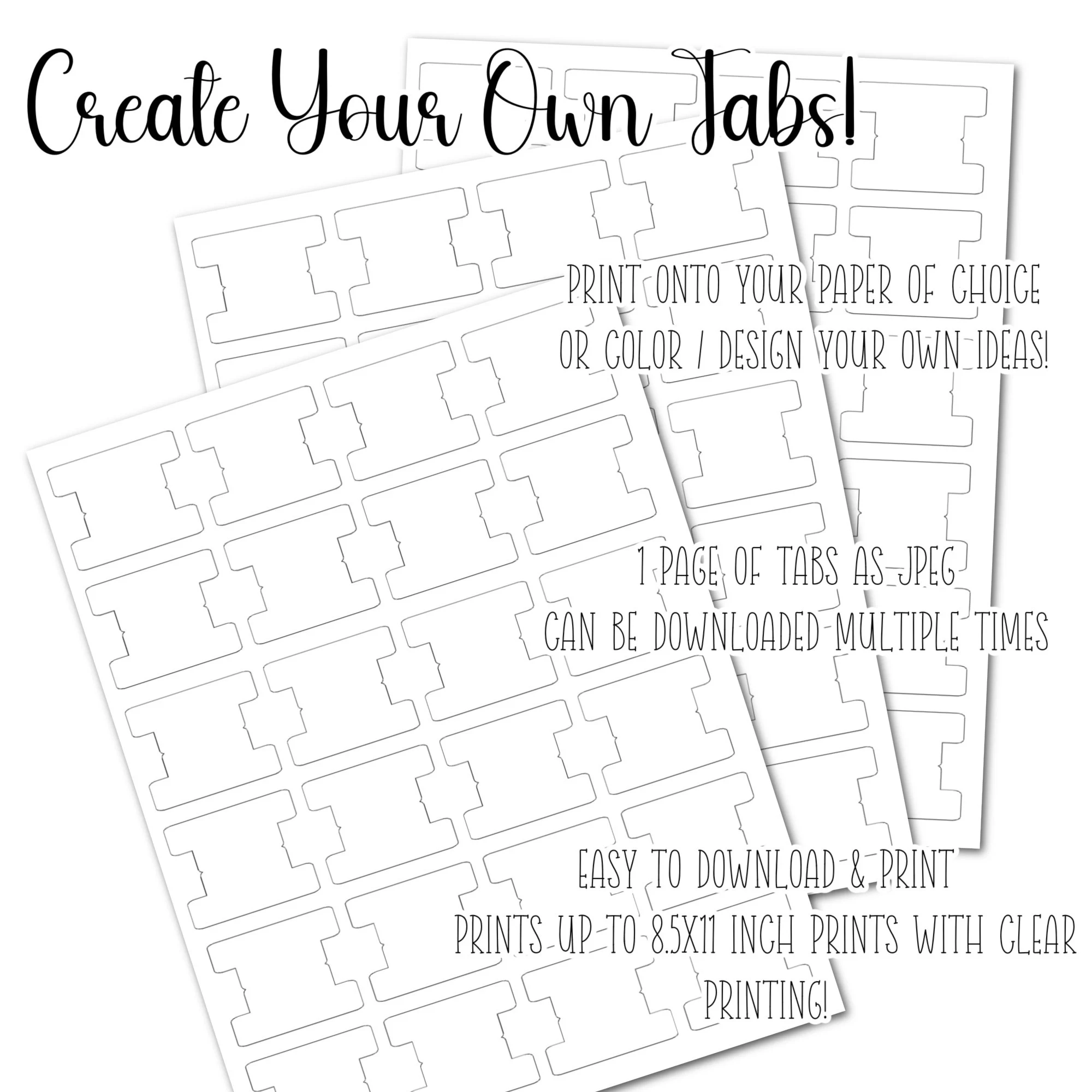 DIY Blank Page Tabs Bible Journal Planner JPEG Download Etsy