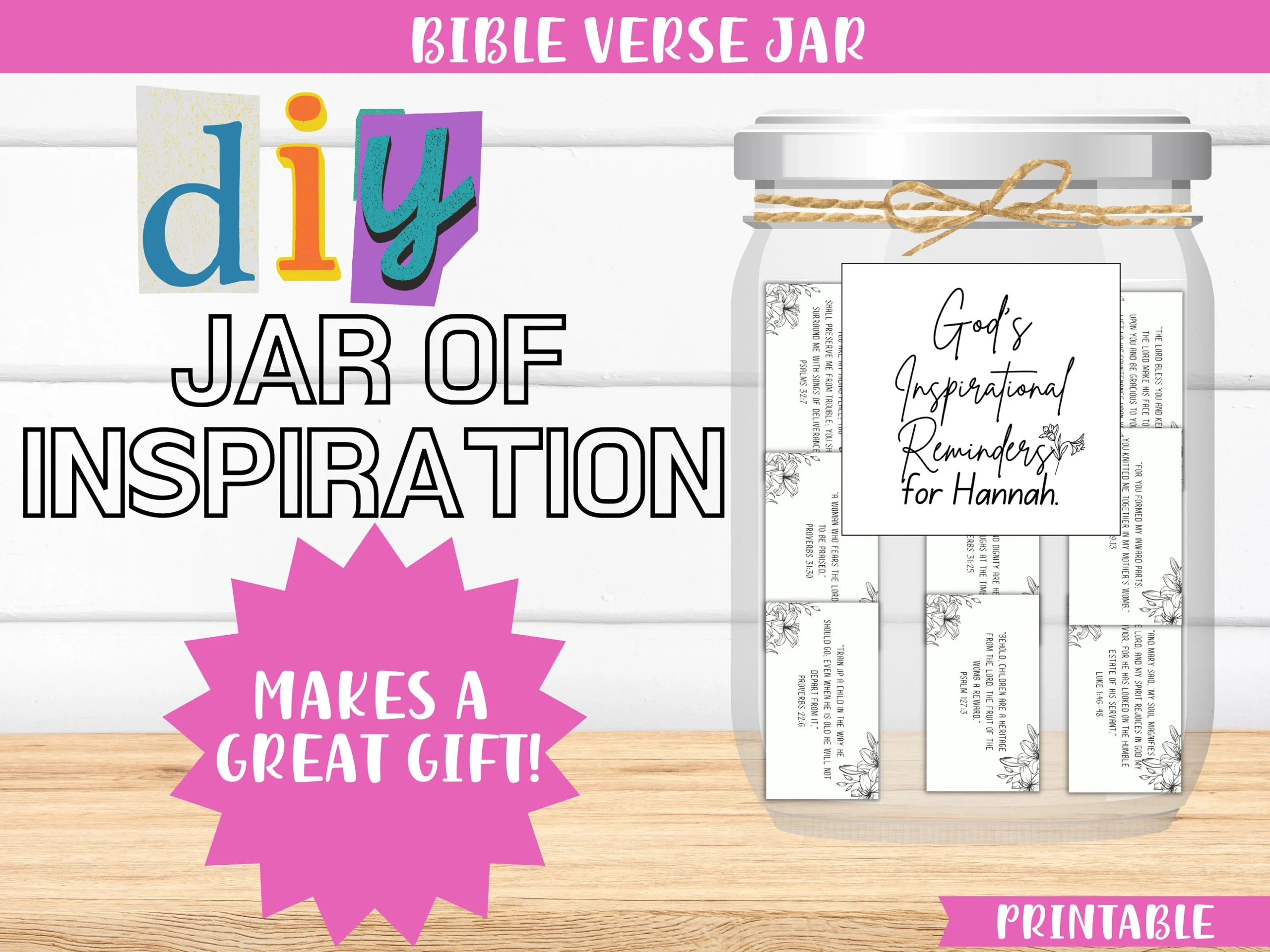 DIY Scripture Jar Inspiring Bible Verses Christian Gift PDF Etsy