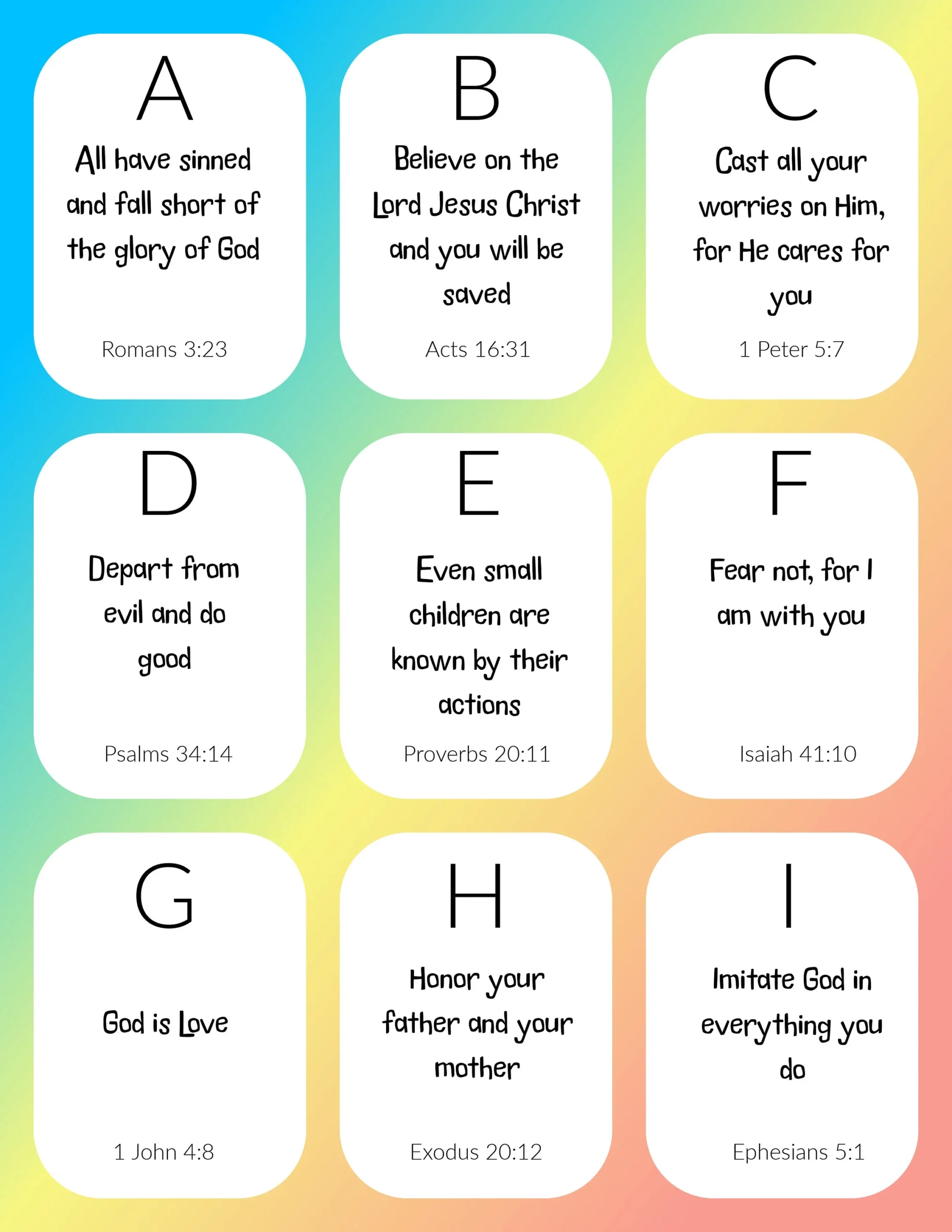 Download Kids ABC Bible Verses To Memorize A Z Included Etsy