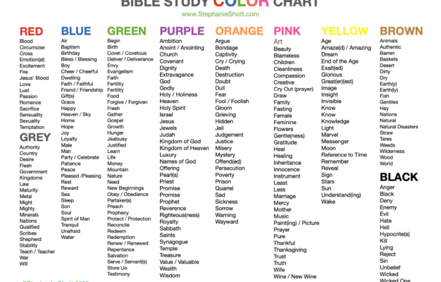 Download Your Free Bible Study Color Chart Stephanie Shott Ministries