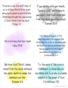 Easter Bible Verse Cards For Kids Free Printable The Purposeful Mom