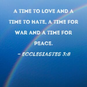Ecclesiastes 3 8 A Time To Love And A Time To Hate A Time For War And A Time For Peace