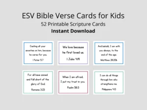 ESV Scripture Cards For Kids 52 Bible Verses digital Download Etsy