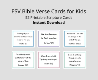 ESV Scripture Cards For Kids 52 Bible Verses digital Download Etsy