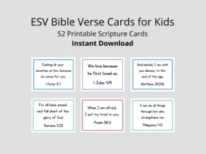 ESV Scripture Cards For Kids 52 Bible Verses digital Download Etsy Israel