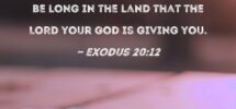 Exodus 20 12 Honor Your Father And Mother So That Your Days May Be Long In The Land That The LORD Your God Is Giving You