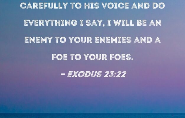 Exodus 23 22 But If You Will Listen Carefully To His Voice And Do Everything I Say I Will Be An Enemy To Your Enemies And A Foe To Your Foes