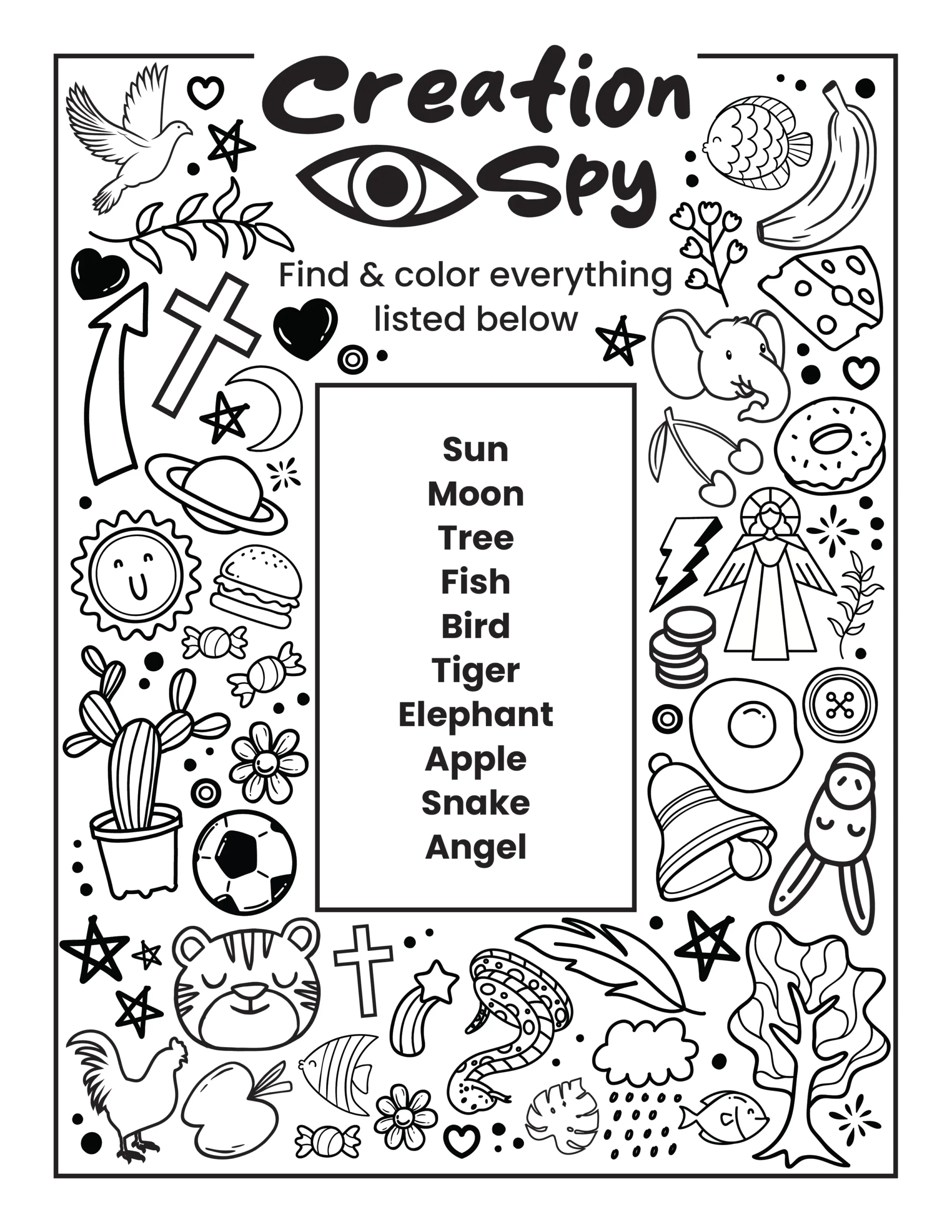 Eye Spy Creation Worksheet Children s Ministry Deals